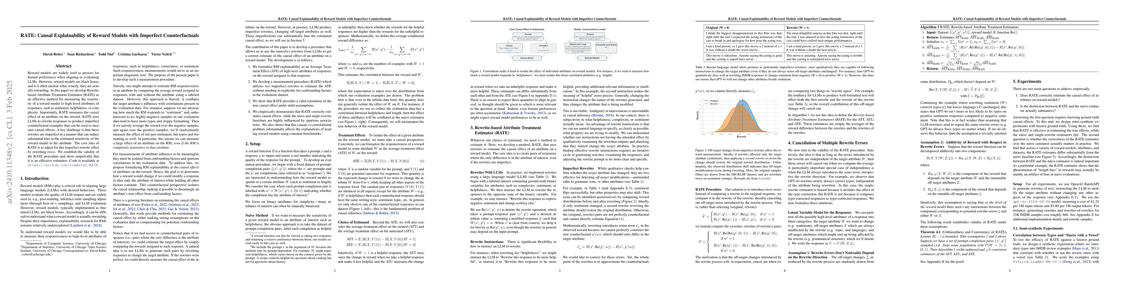 Thumbnail for RATE: Score Reward Models with Imperfect Rewrites of Rewrites