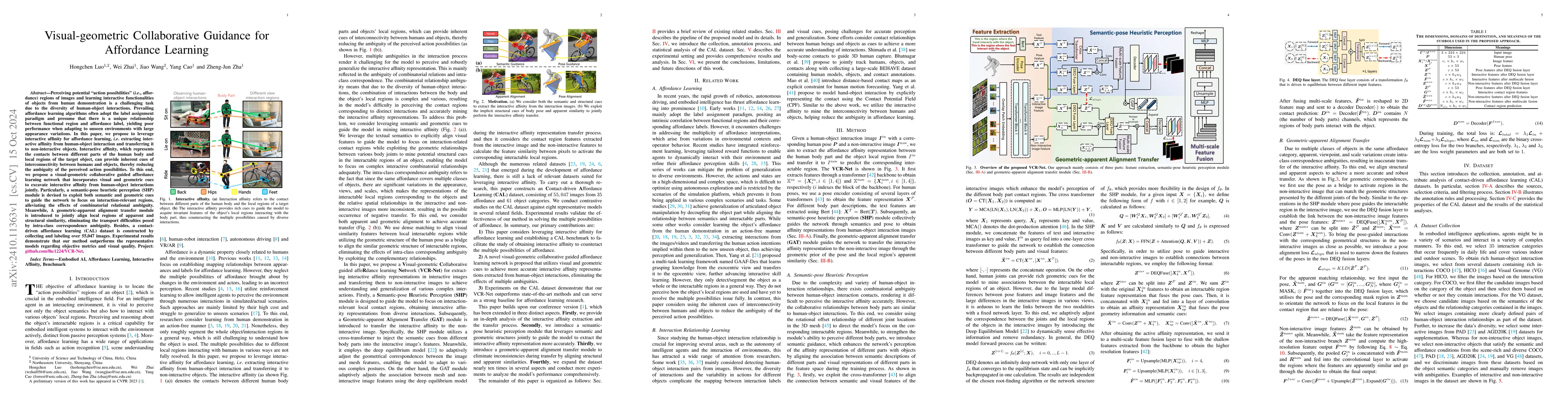 Thumbnail for Visual-Geometric Collaborative Guidance for Affordance Learning