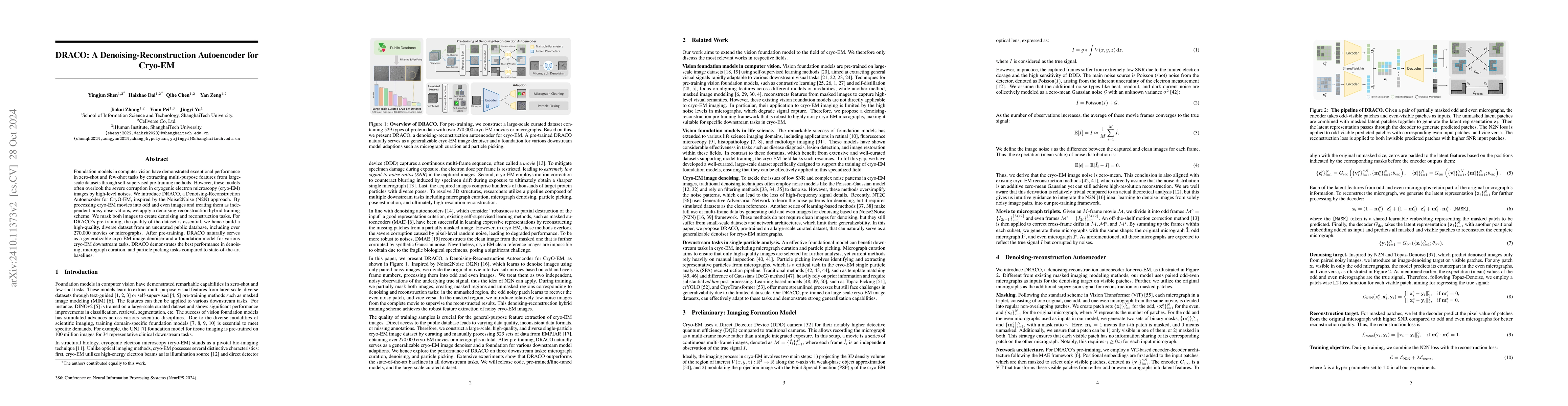 Thumbnail for DRACO: A Denoising-Reconstruction Autoencoder for Cryo-EM