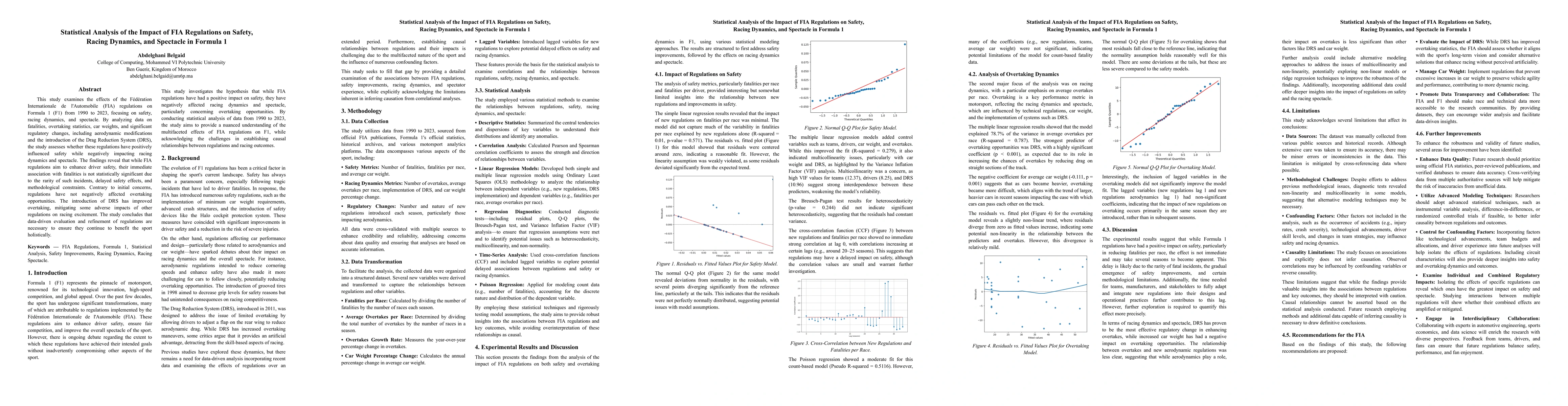 Thumbnail for Statistical Analysis of the Impact of FIA Regulations on Safety, Racing
  Dynamics, and Spectacle in Formula 1