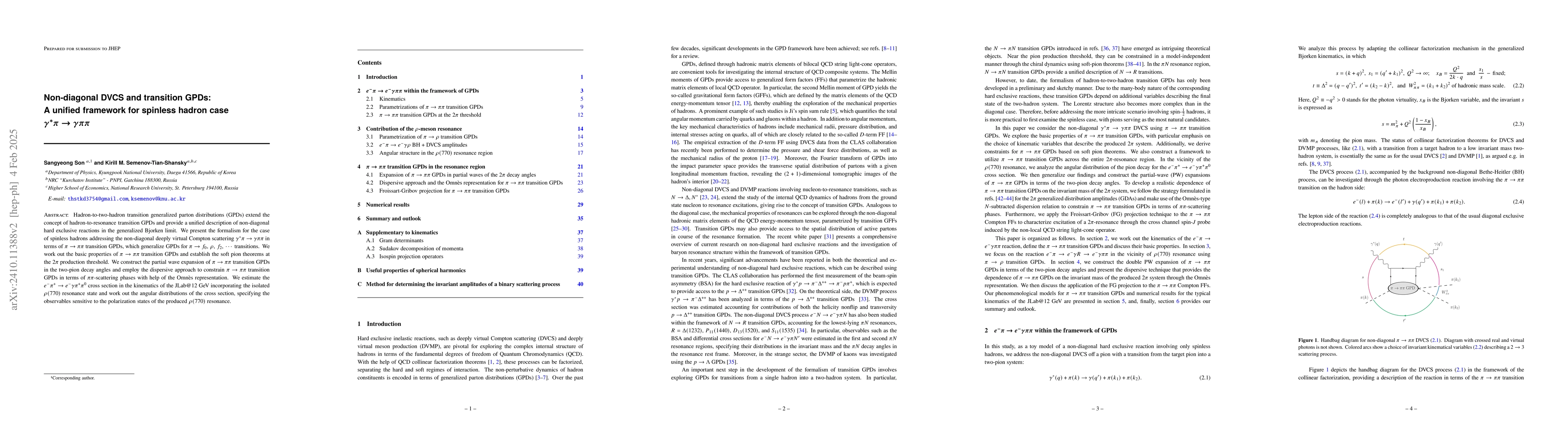 Thumbnail for Non-diagonal DVCS and transition GPDs: A unified framework for spinless
  hadron case $γ^* π\to γππ$
