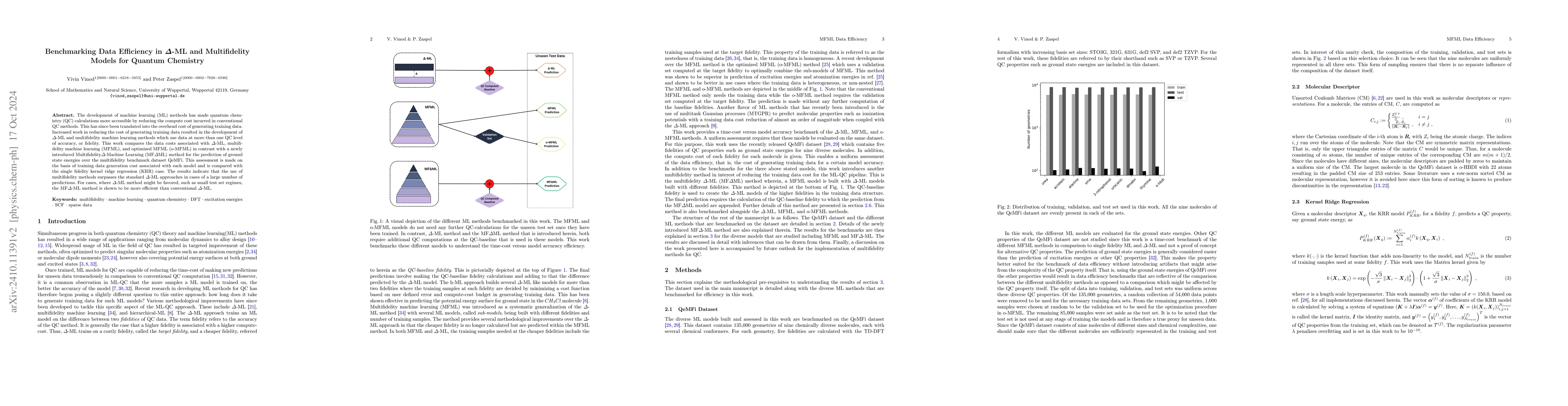 Thumbnail for Benchmarking Data Efficiency in $Δ$-ML and Multifidelity Models for
  Quantum Chemistry