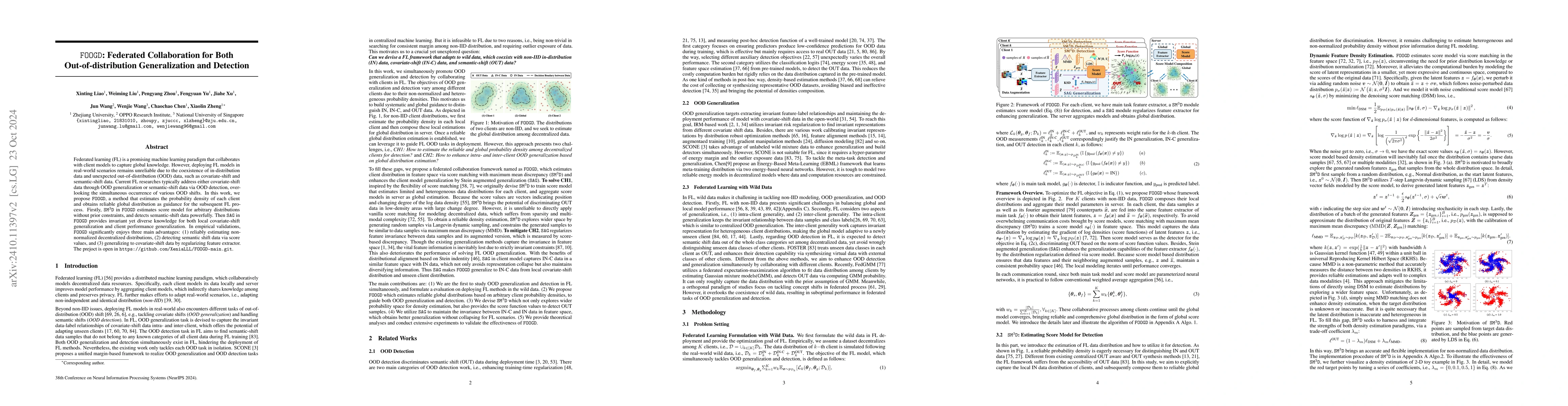 Thumbnail for FOOGD: Federated Collaboration for Both Out-of-distribution
  Generalization and Detection