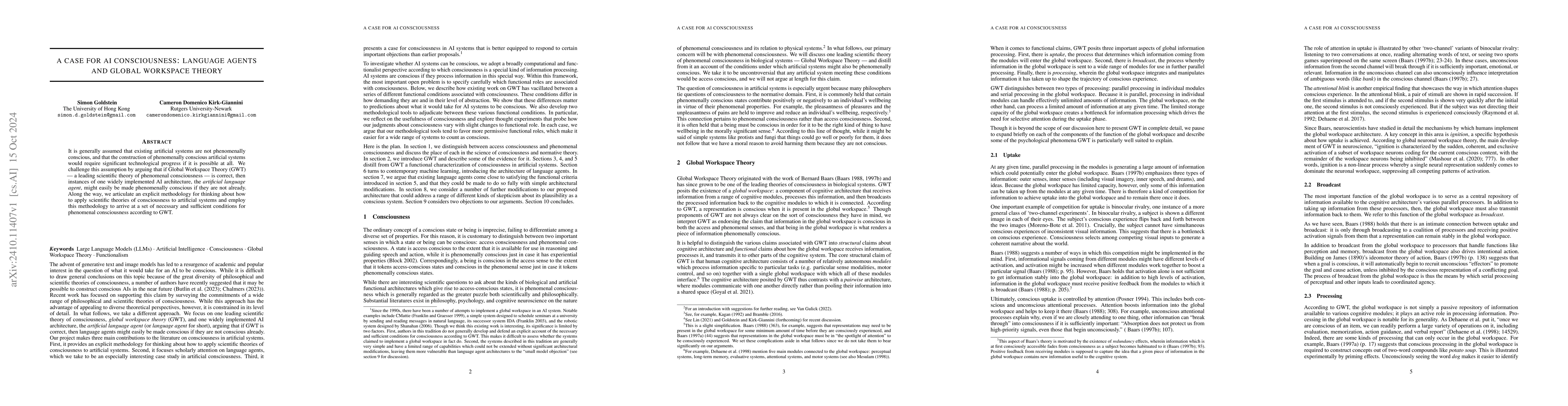 Thumbnail for A Case for AI Consciousness: Language Agents and Global Workspace Theory