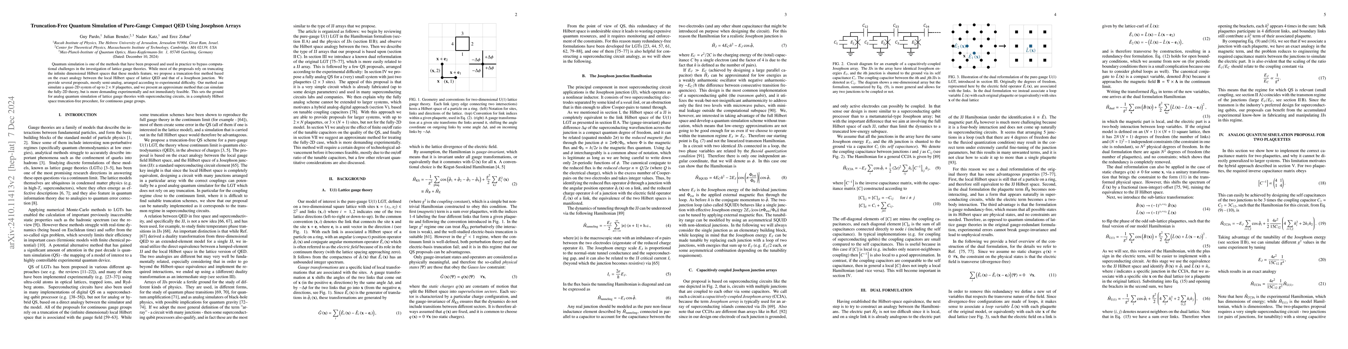 Thumbnail for Truncation-Free Quantum Simulation of Pure-Gauge Compact QED Using
  Josephson Arrays