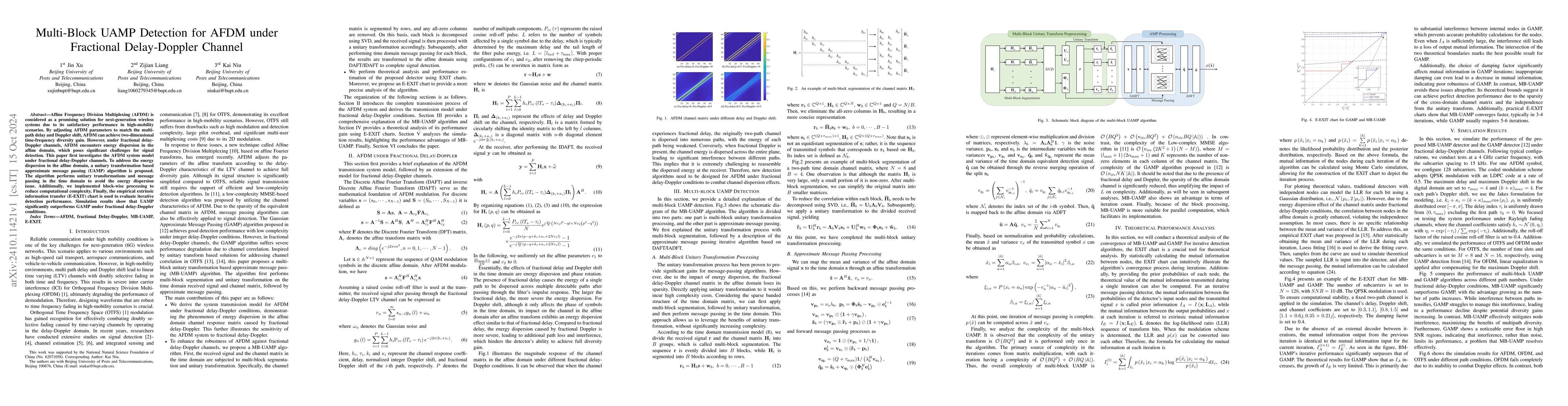 Thumbnail for Multi-Block UAMP Detection for AFDM under Fractional Delay-Doppler
  Channel