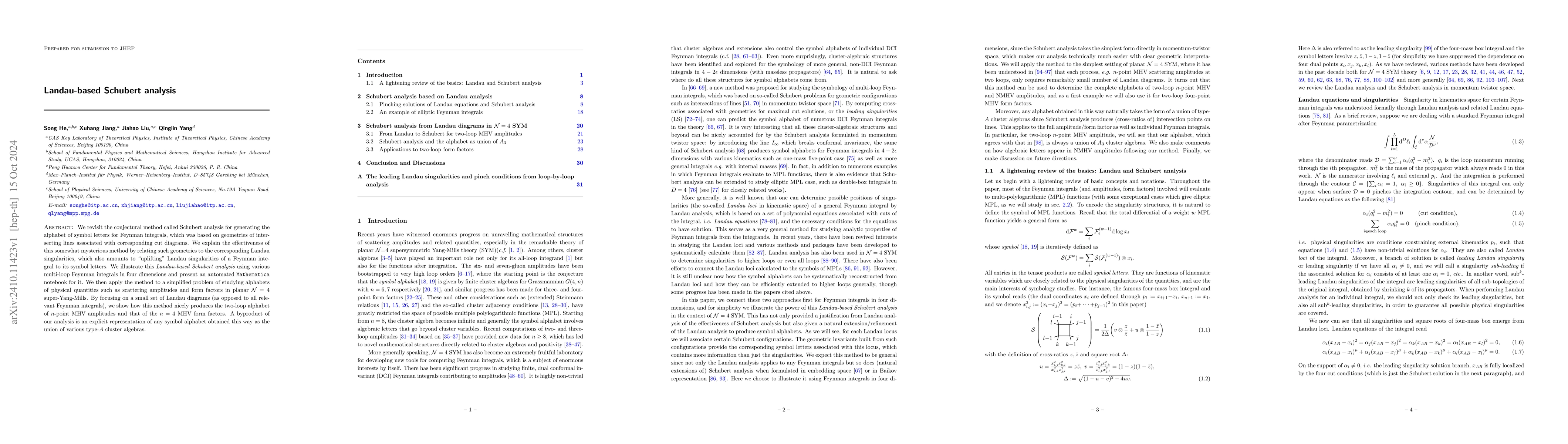 Thumbnail for Landau-based Schubert analysis