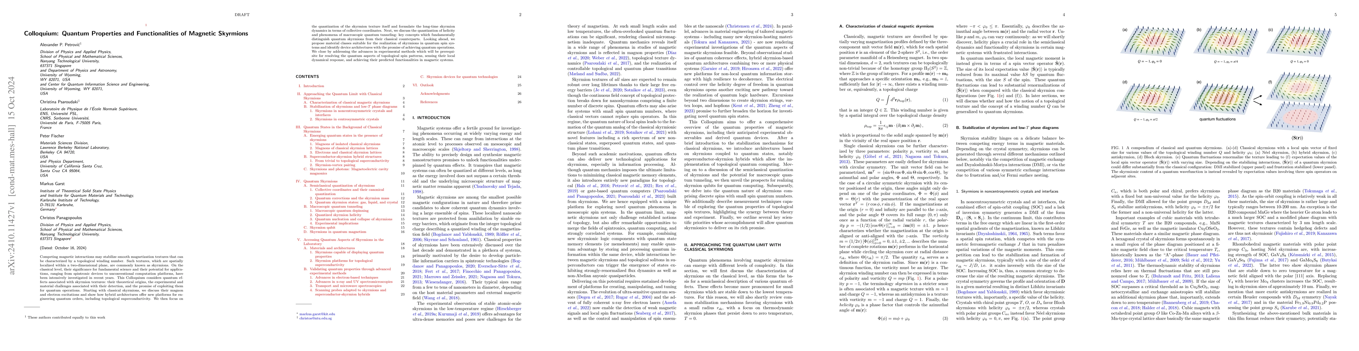 Thumbnail for Colloquium: Quantum Properties and Functionalities of Magnetic Skyrmions