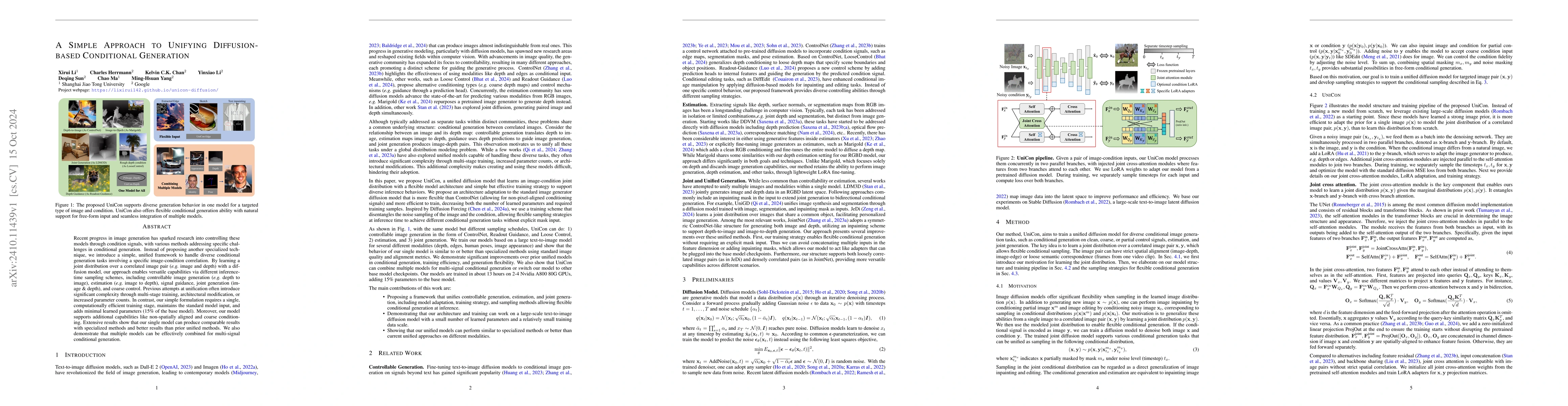 Thumbnail for A Simple Approach to Unifying Diffusion-based Conditional Generation