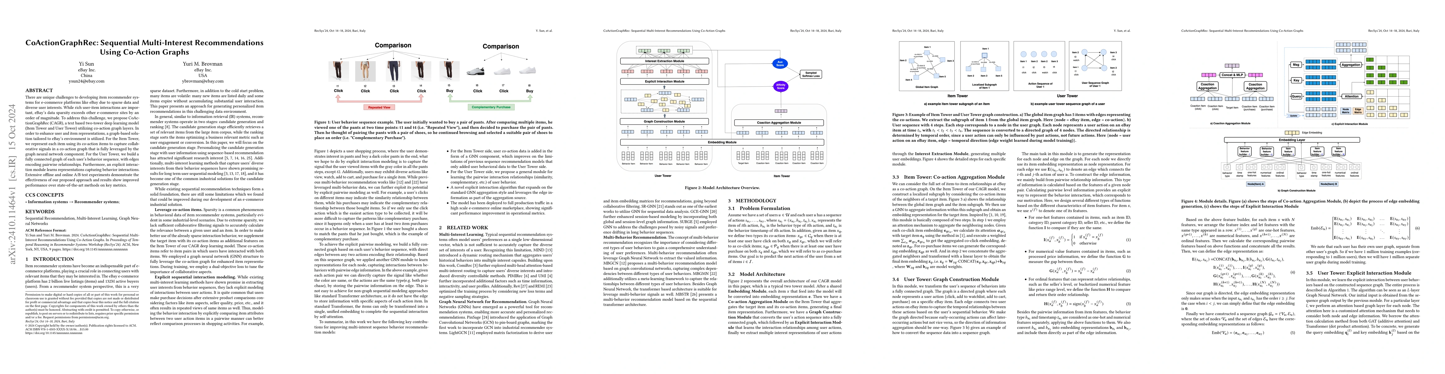 Thumbnail for CoActionGraphRec: Sequential Multi-Interest Recommendations Using
  Co-Action Graphs