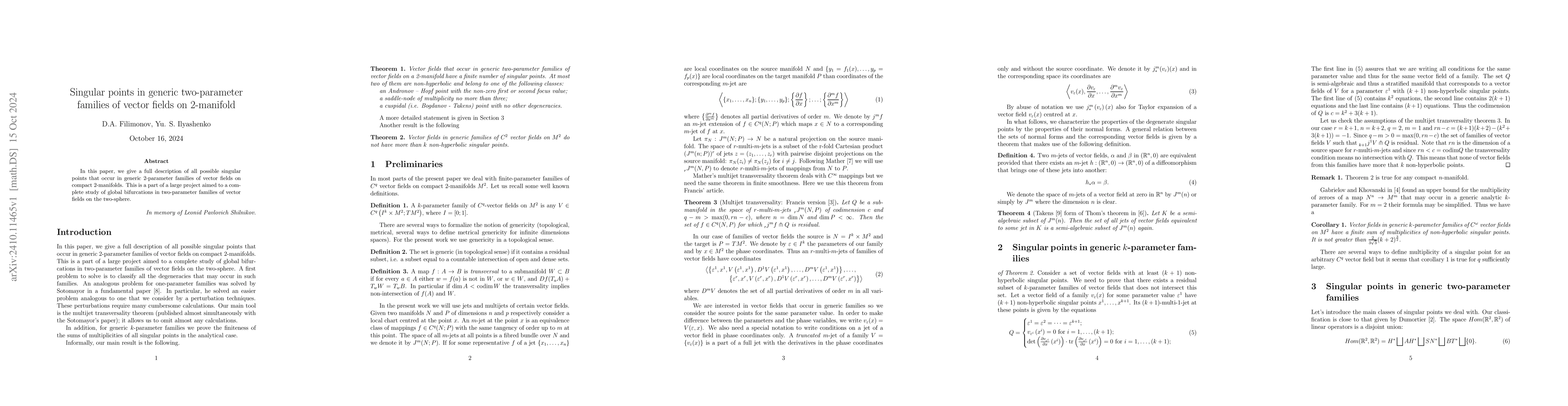 Thumbnail for Singular points in generic two-parameter families of vector fields on
  2-manifold