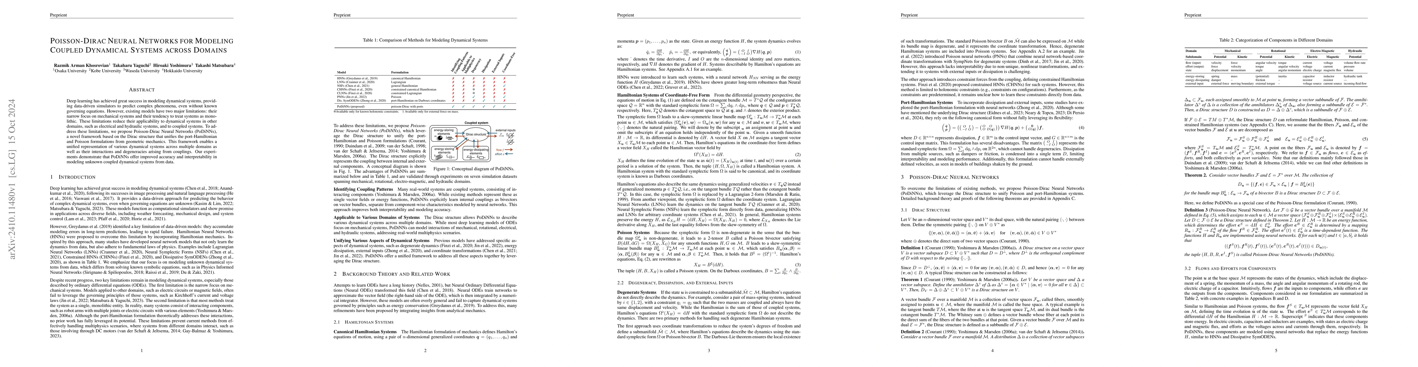 Thumbnail for Poisson-Dirac Neural Networks for Modeling Coupled Dynamical Systems
  across Domains