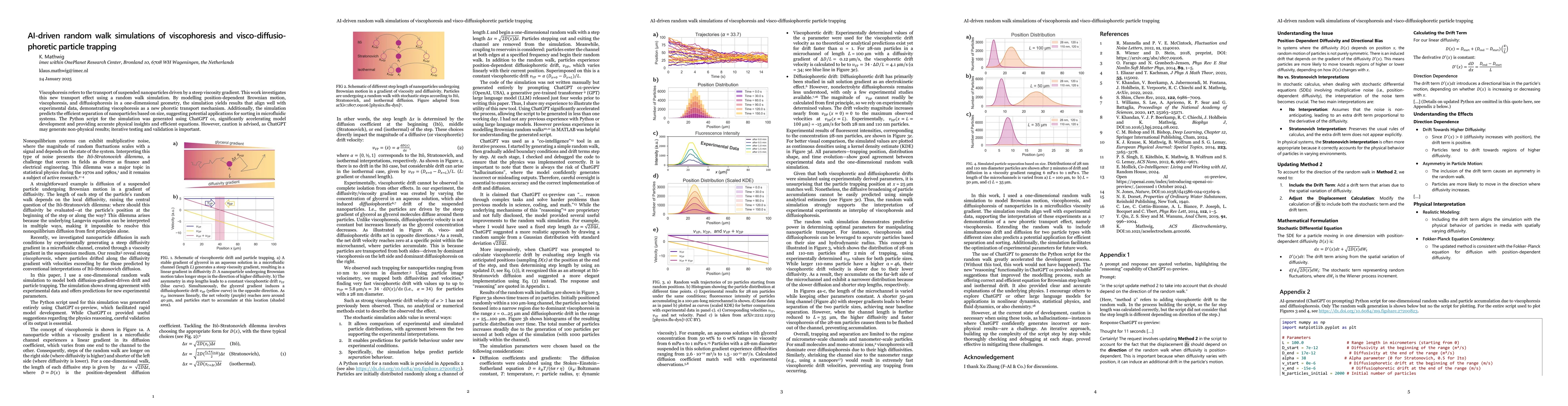 Thumbnail for AI-driven random walk simulations of viscophoresis and
  visco-diffusiophoretic particle trapping