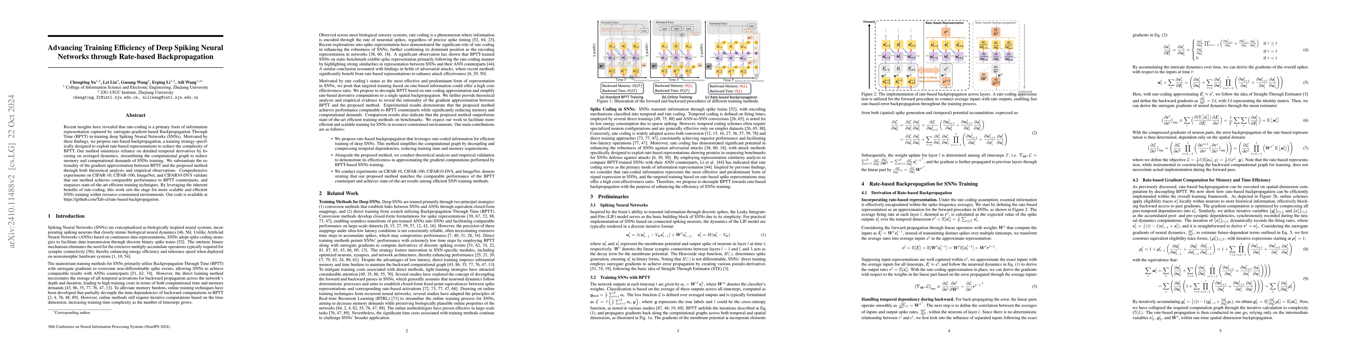 Thumbnail for Advancing Training Efficiency of Deep Spiking Neural Networks through
  Rate-based Backpropagation