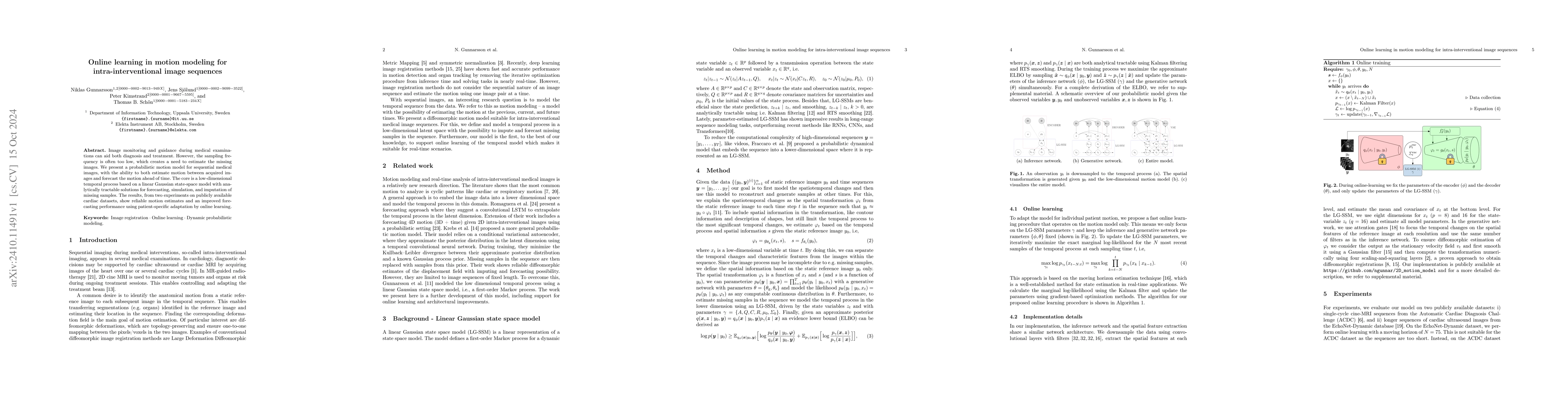 Thumbnail for Online learning in motion modeling for intra-interventional image
  sequences