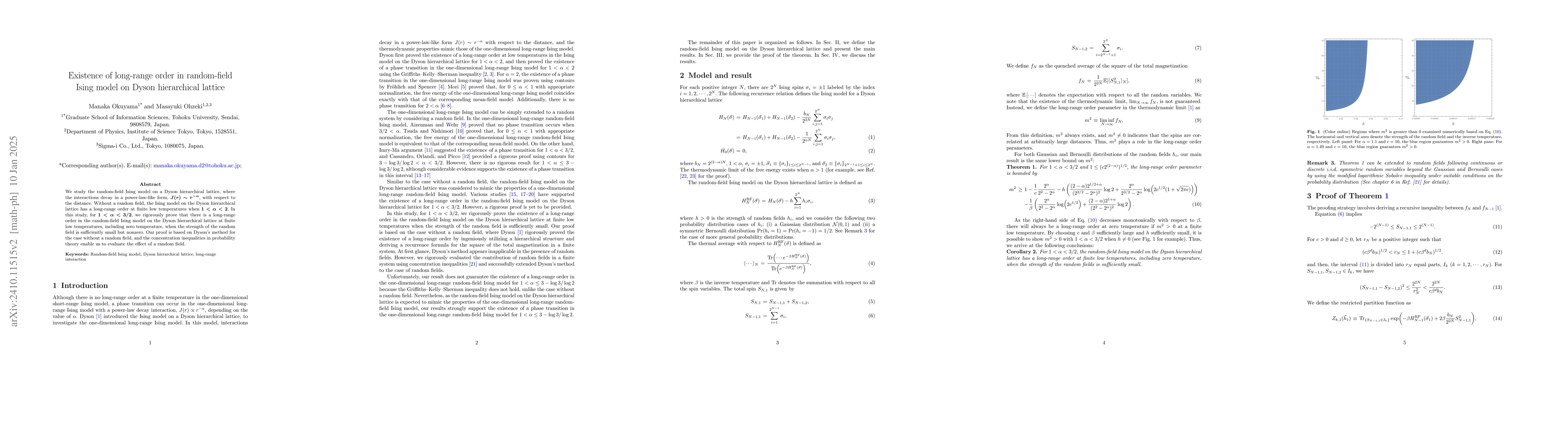 Thumbnail for Existence of long-range order in random-field Ising model on Dyson
  hierarchical lattice