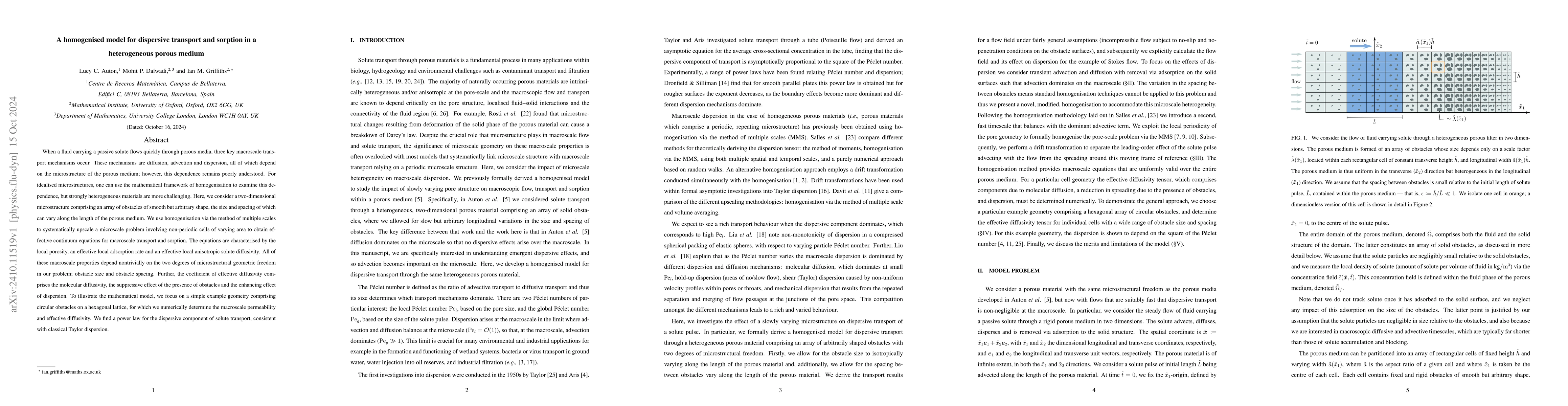 Thumbnail for A homogenised model for dispersive transport and sorption in a
  heterogeneous porous medium
