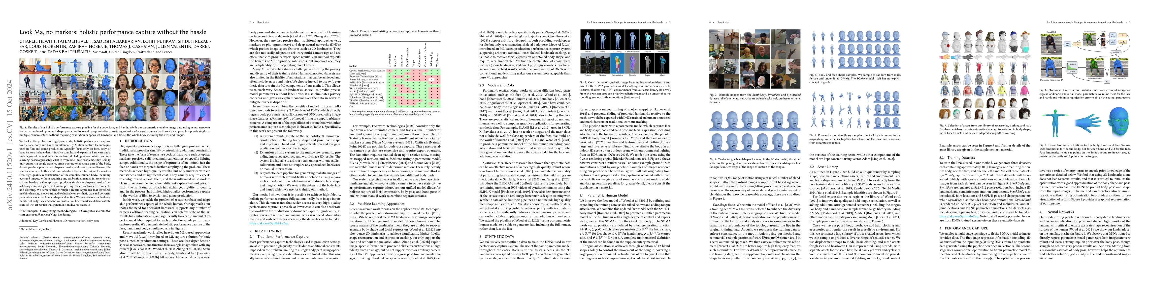 Thumbnail for Look Ma, no markers: holistic performance capture without the hassle