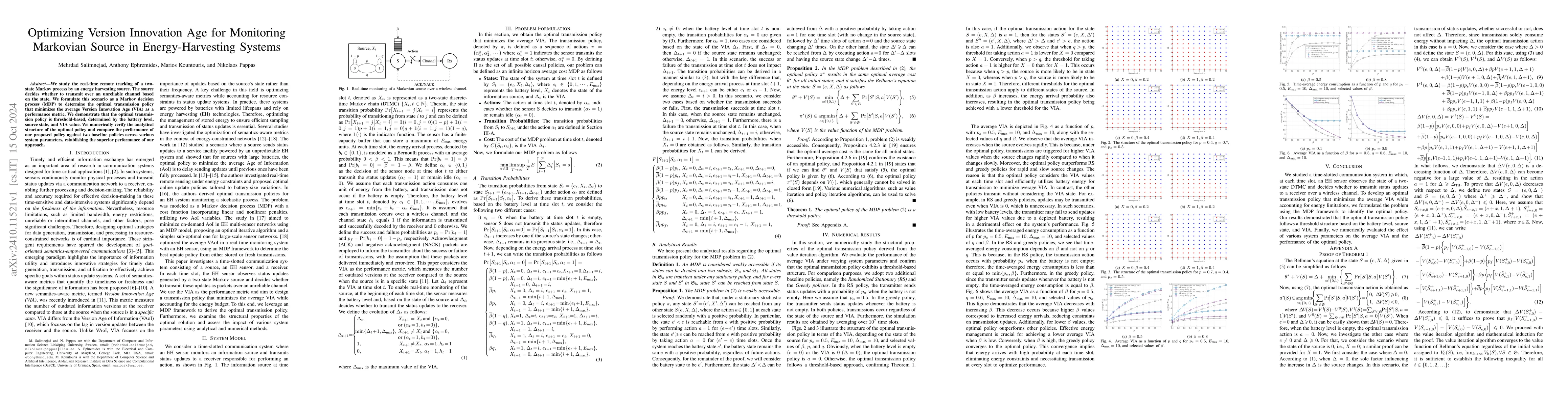 Thumbnail for Optimizing Version Innovation Age for Monitoring Markovian Source in
  Energy-Harvesting Systems