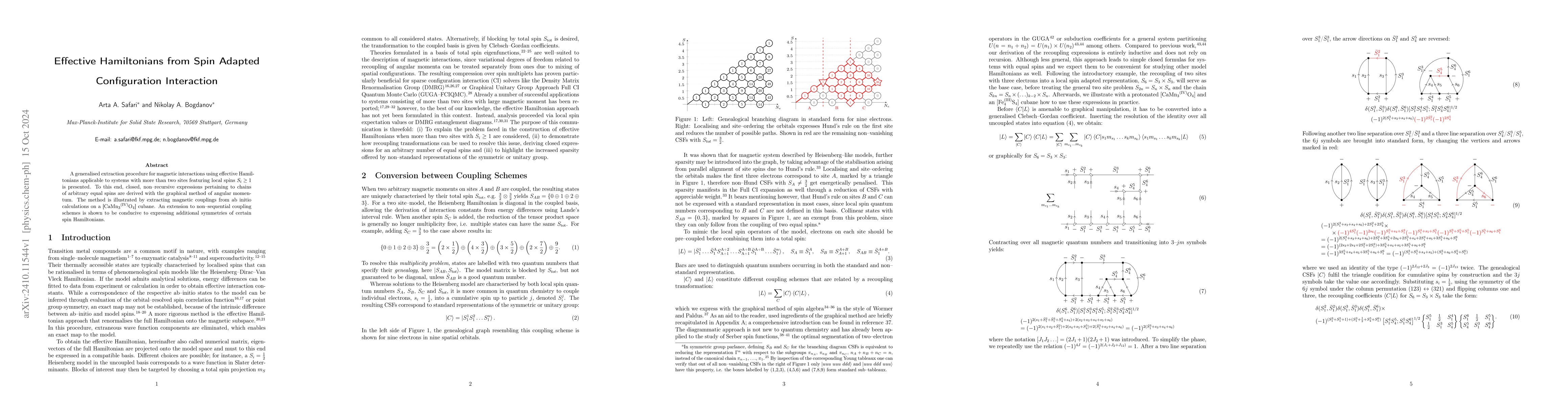 Thumbnail for Effective Hamiltonians from Spin Adapted Configuration Interaction