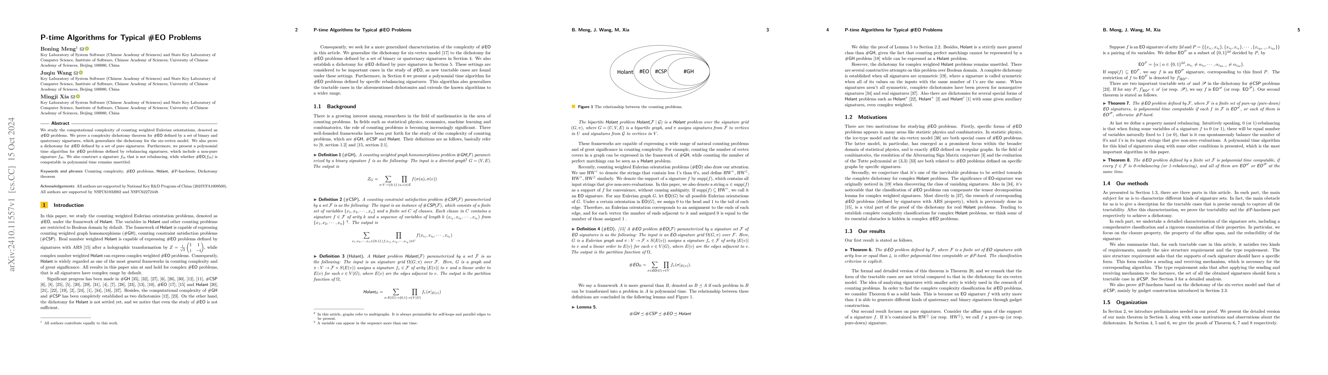 Thumbnail for P-time Algorithms for Typical #EO Problems