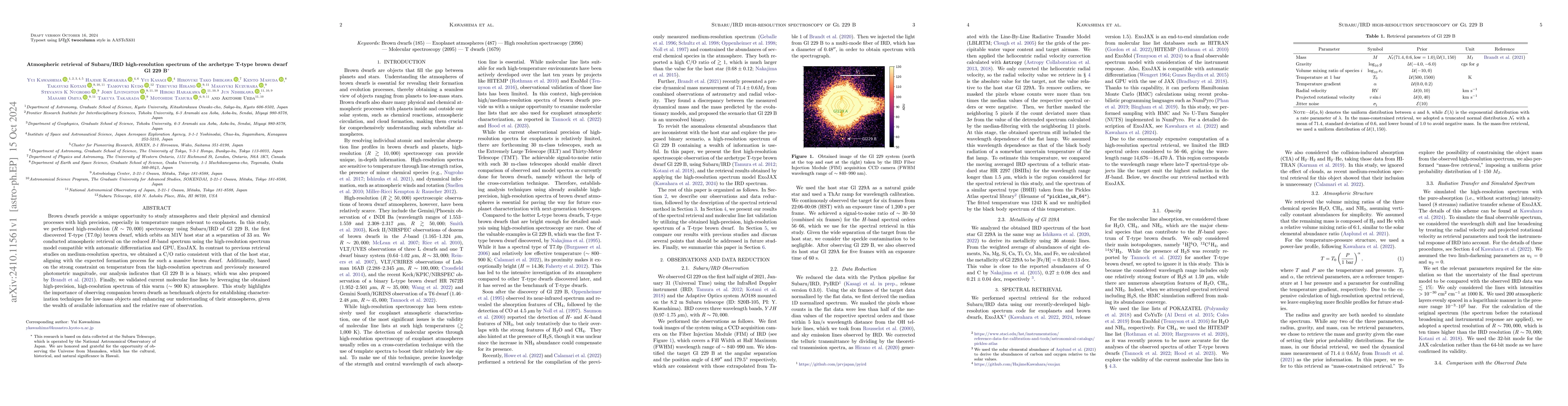 Thumbnail for Atmospheric retrieval of Subaru/IRD high-resolution spectrum of the
  archetype T-type brown dwarf Gl 229 B