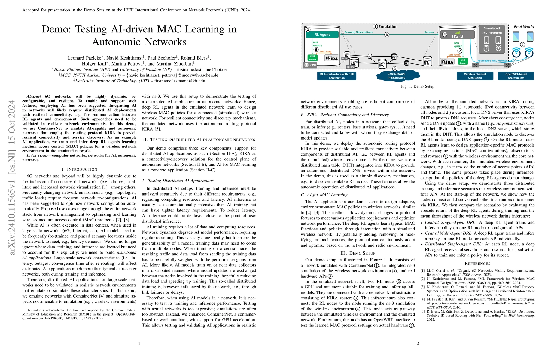 Thumbnail for Demo: Testing AI-driven MAC Learning in Autonomic Networks