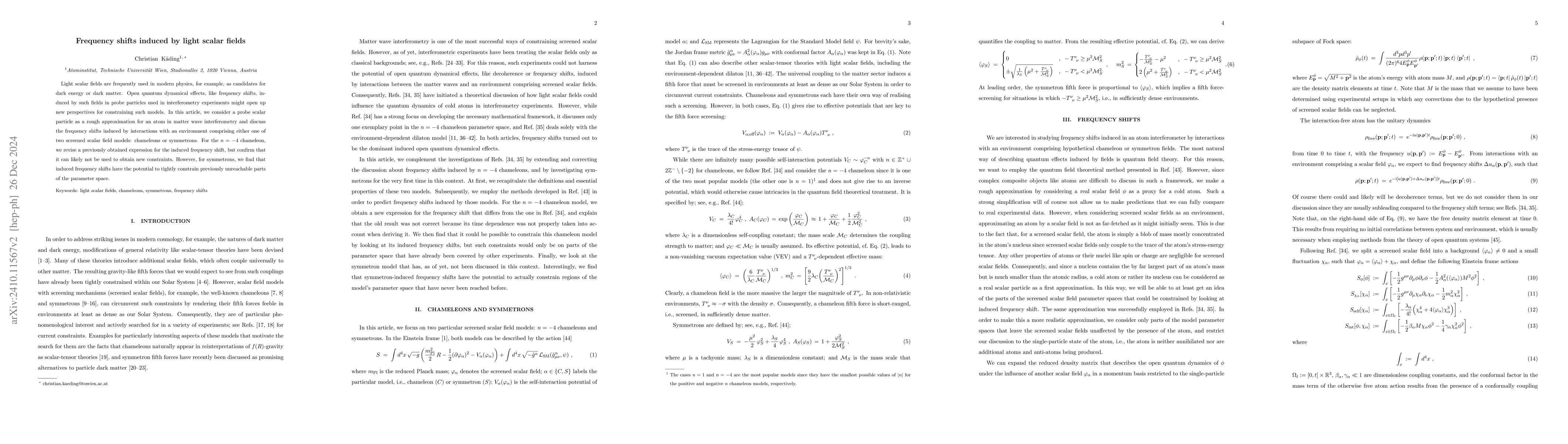 Thumbnail for Frequency shifts induced by light scalar fields
