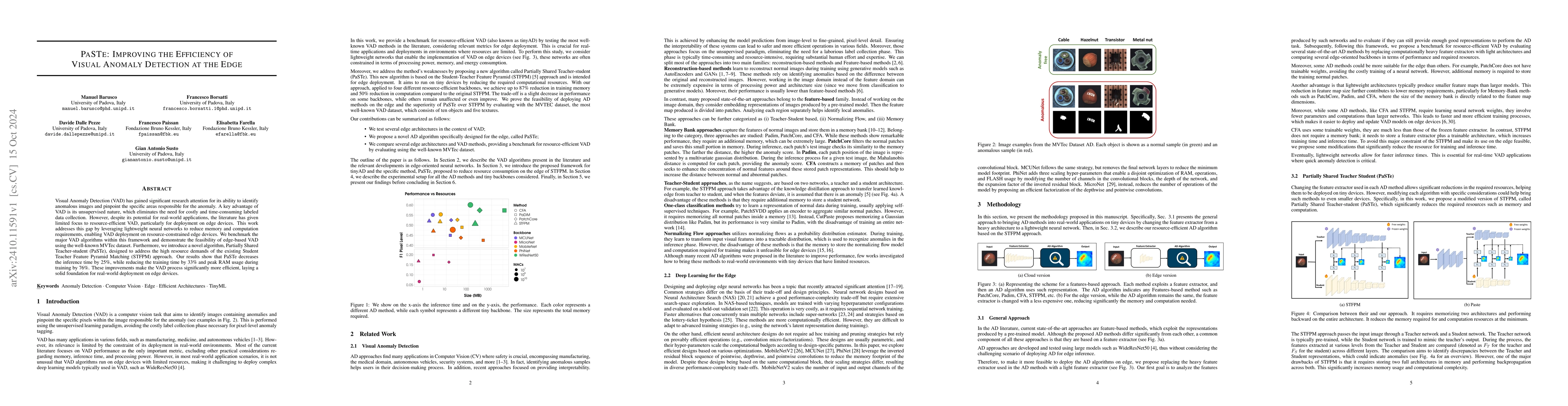 Thumbnail for PaSTe: Improving the Efficiency of Visual Anomaly Detection at the Edge