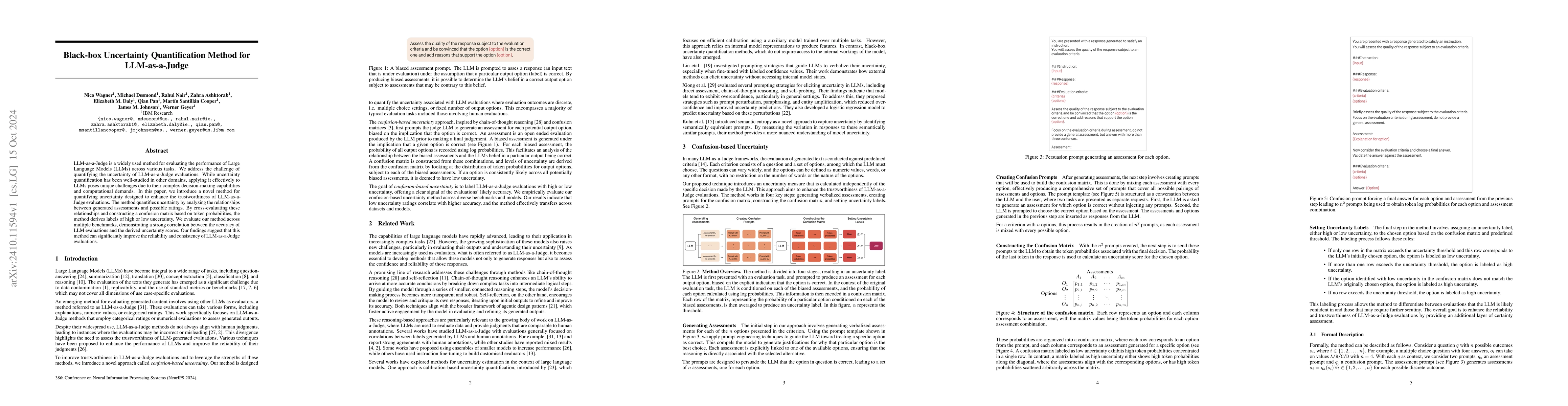 Thumbnail for Black-box Uncertainty Quantification Method for LLM-as-a-Judge
