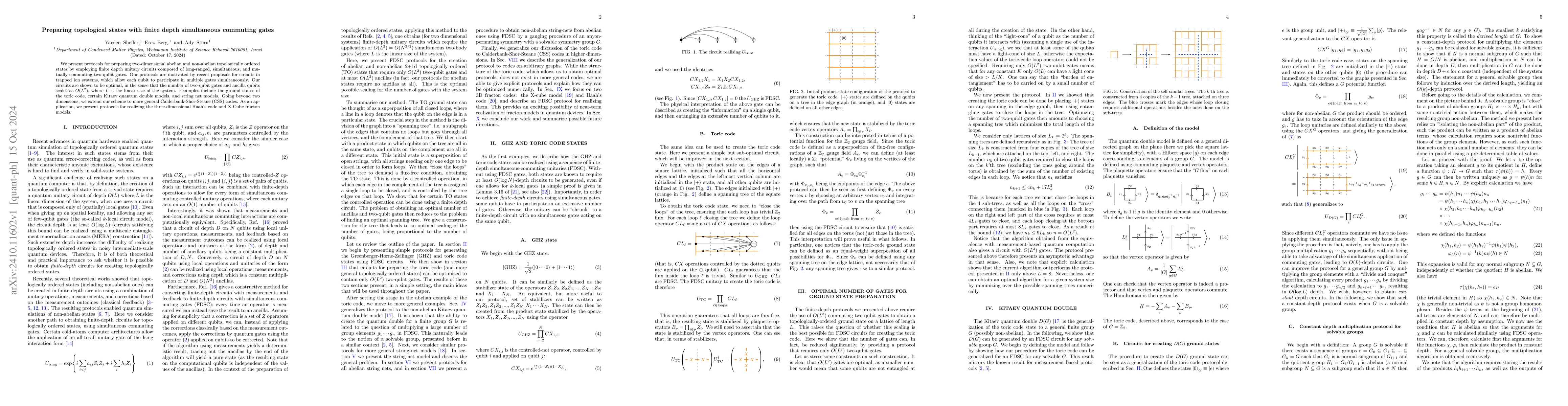 Thumbnail for Preparing topological states with finite depth simultaneous commuting
  gates