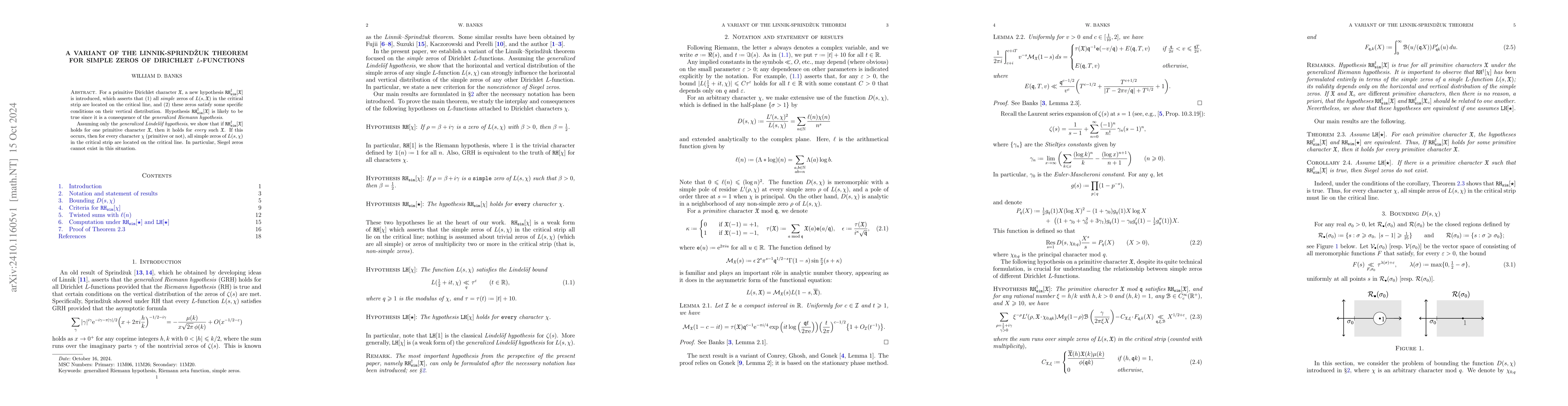 Thumbnail for A variant of the Linnik-Sprindzuk theorem for simple zeros of Dirichlet
  L-functions