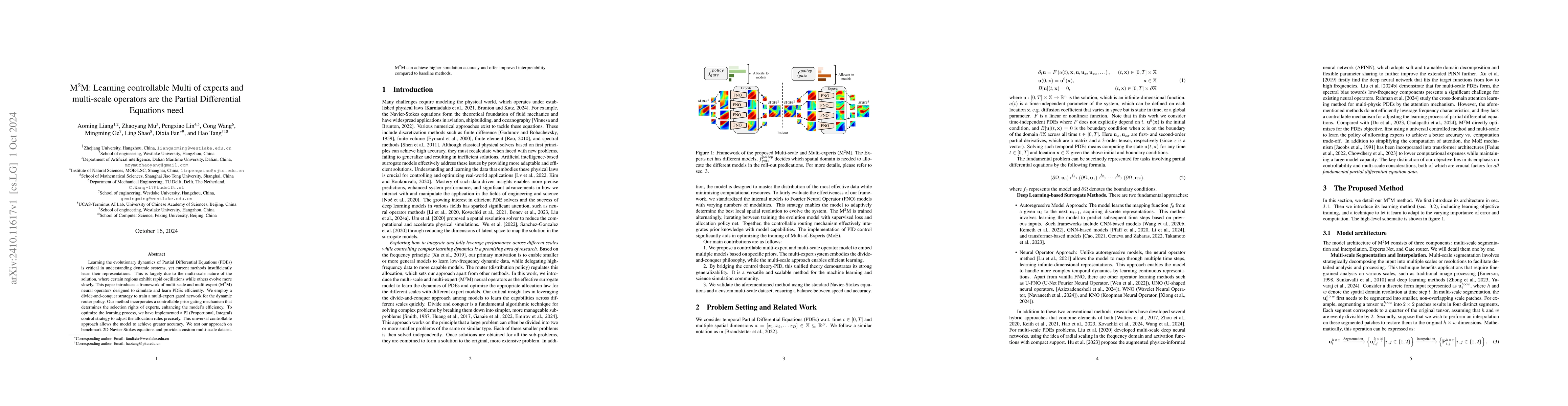 Thumbnail for M$^{2}$M: Learning controllable Multi of experts and multi-scale
  operators are the Partial Differential Equations need