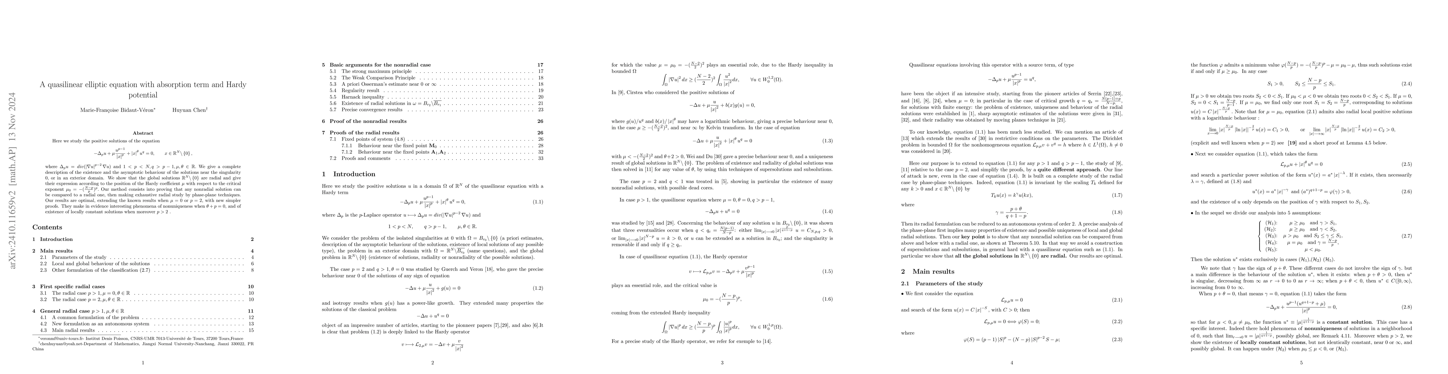 Thumbnail for A quasilinear elliptic equation with absorption term and Hardy potential