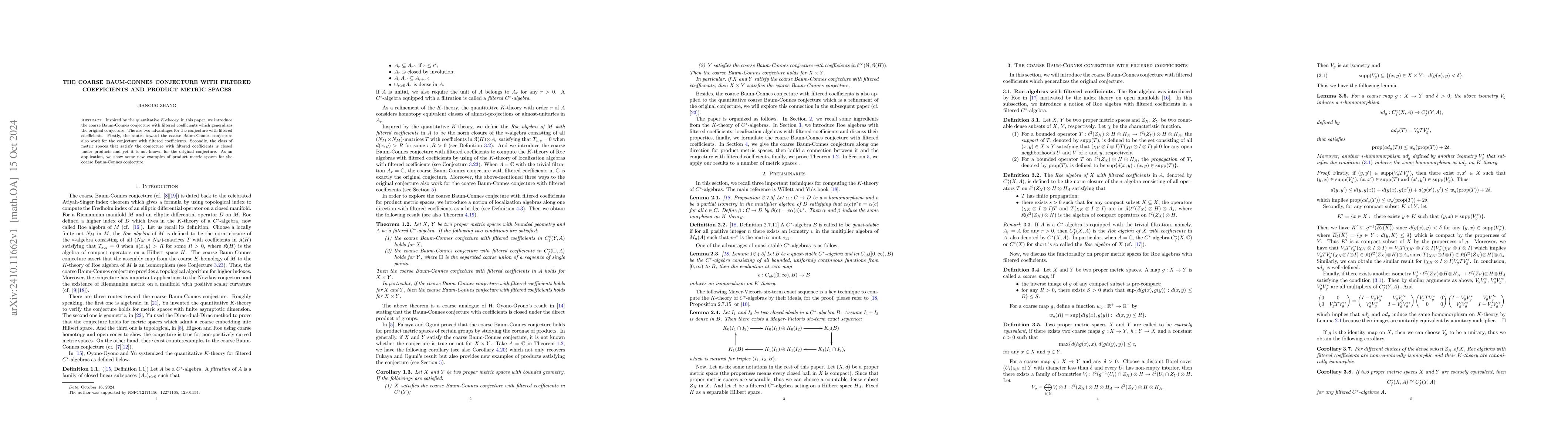Thumbnail for The coarse Baum-Connes conjecture with filtered coefficients and product
  metric spaces