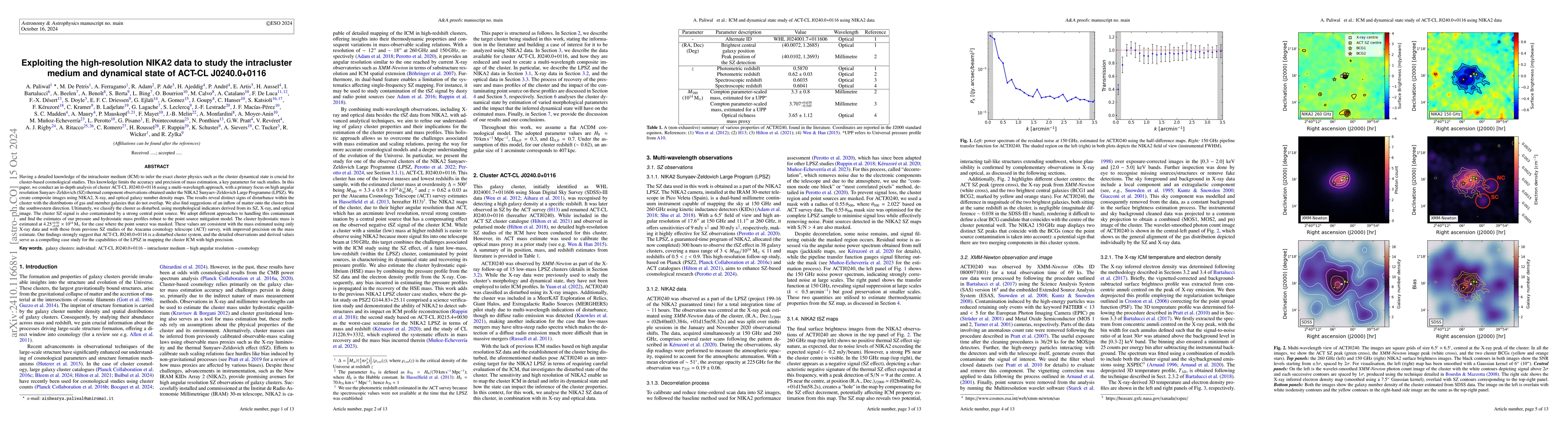 Thumbnail for Exploiting the high-resolution NIKA2 data to study the intracluster
  medium and dynamical state of ACT-CL J0240.0+0116