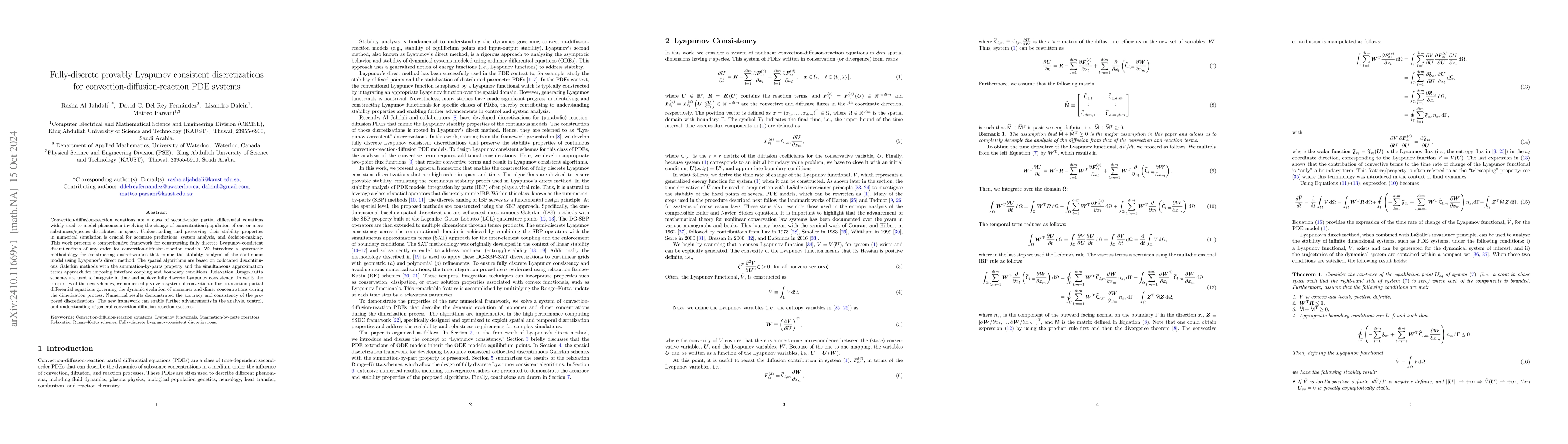 Thumbnail for Fully-discrete provably Lyapunov consistent discretizations for
  convection-diffusion-reaction PDE systems