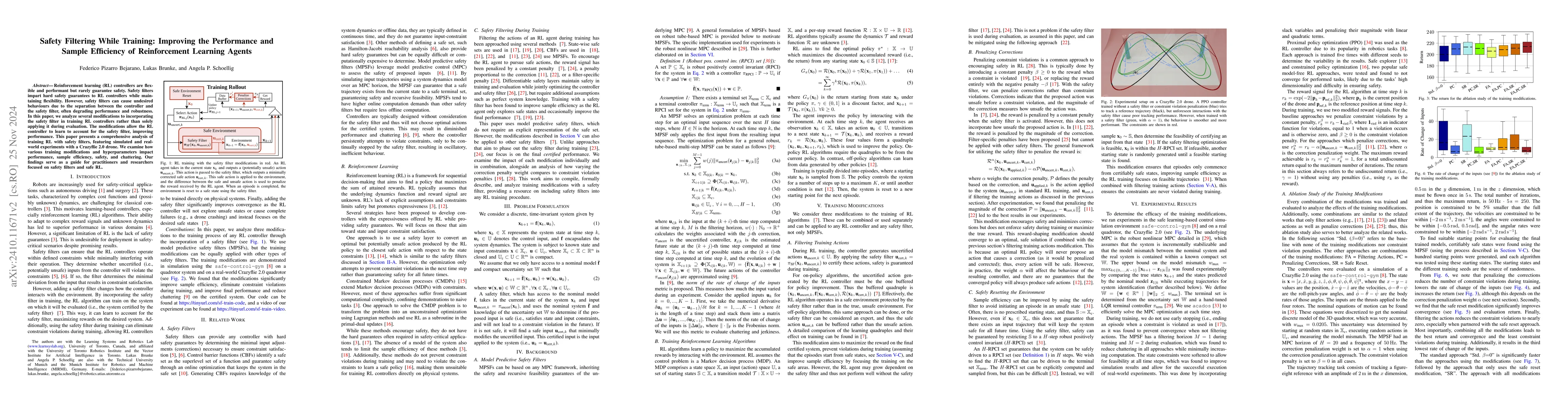 Thumbnail for Safety Filtering While Training: Improving the Performance and Sample
  Efficiency of Reinforcement Learning Agents