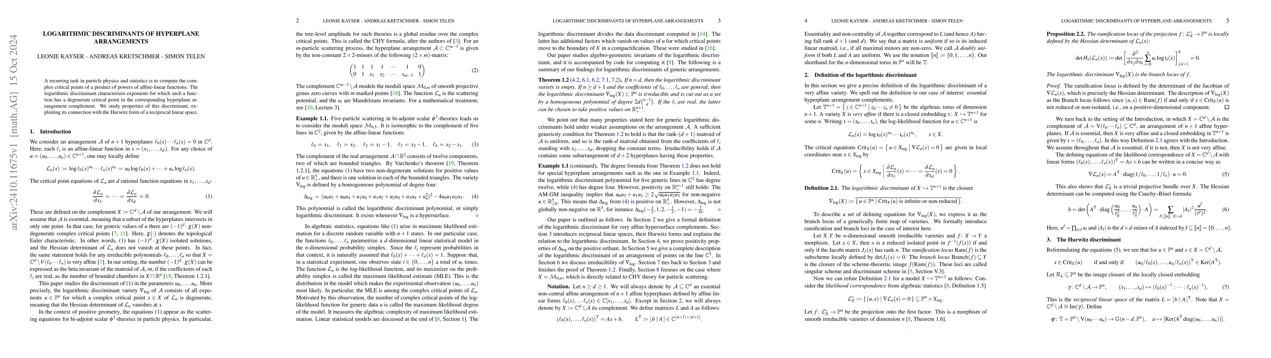 Thumbnail for Logarithmic Discriminants of Hyperplane Arrangements