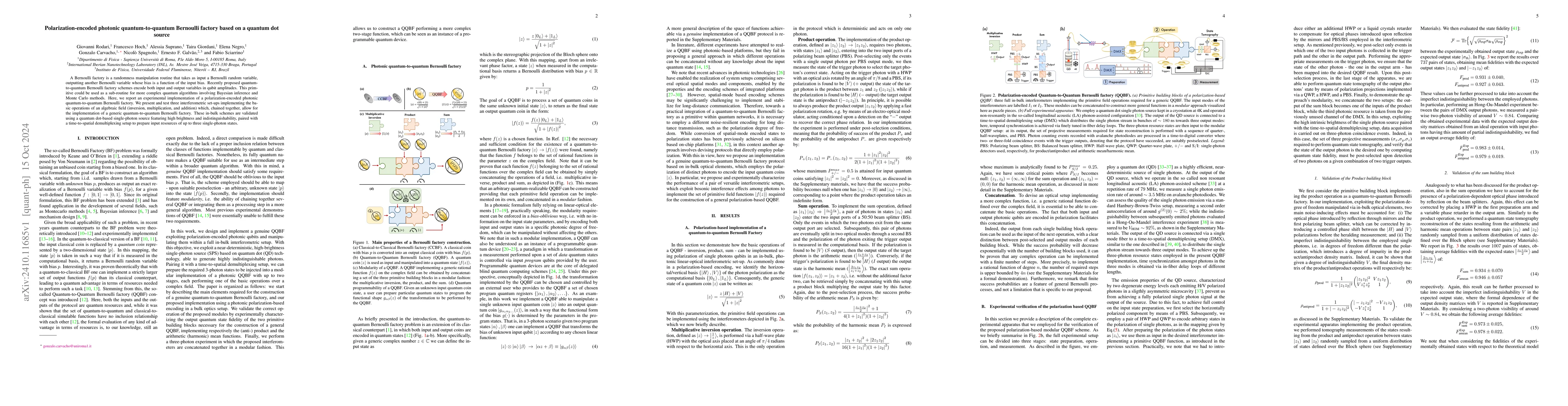 Thumbnail for Polarization-encoded photonic quantum-to-quantum Bernoulli factory based
  on a quantum dot source
