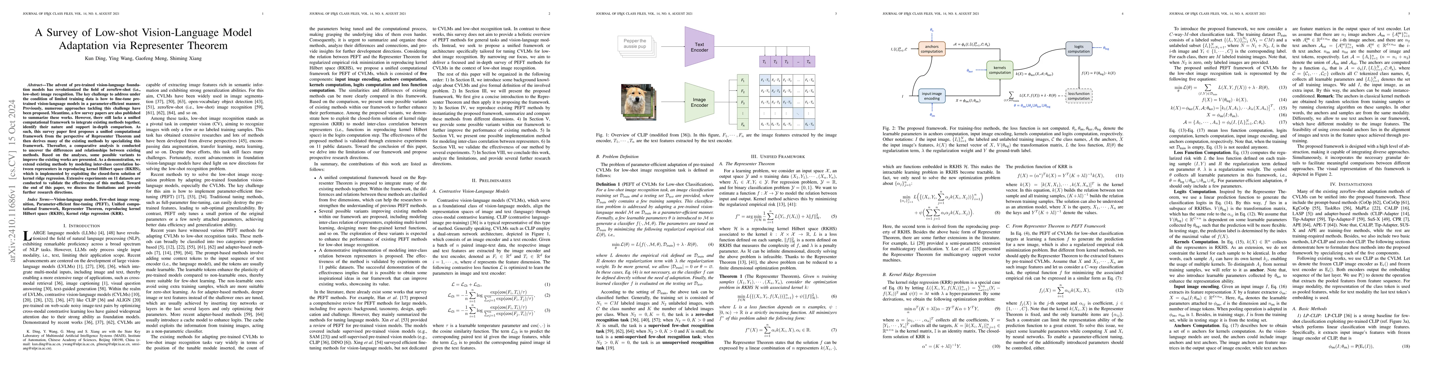 Thumbnail for A Survey of Low-shot Vision-Language Model Adaptation via Representer
  Theorem