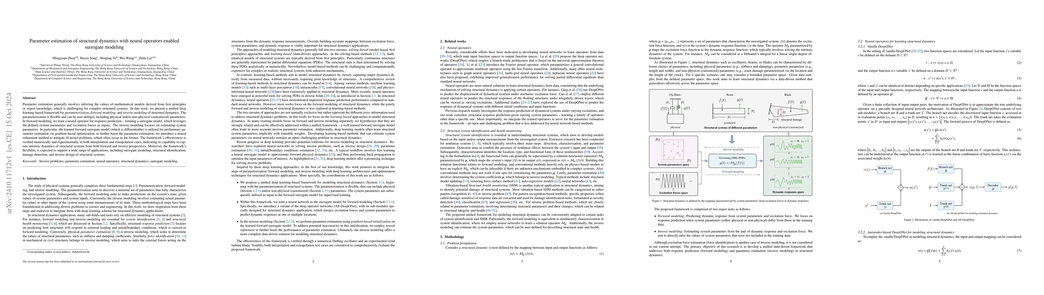 Thumbnail for Parameter estimation of structural dynamics with neural operators
  enabled surrogate modeling