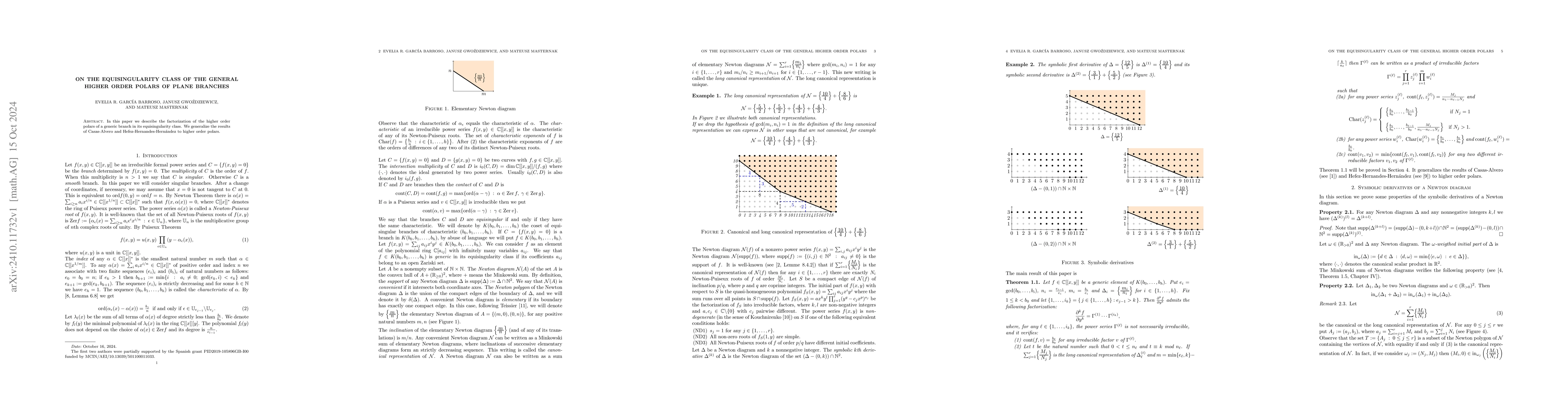 Thumbnail for On the equisingularity class of the general higher order polars of plane
  branches