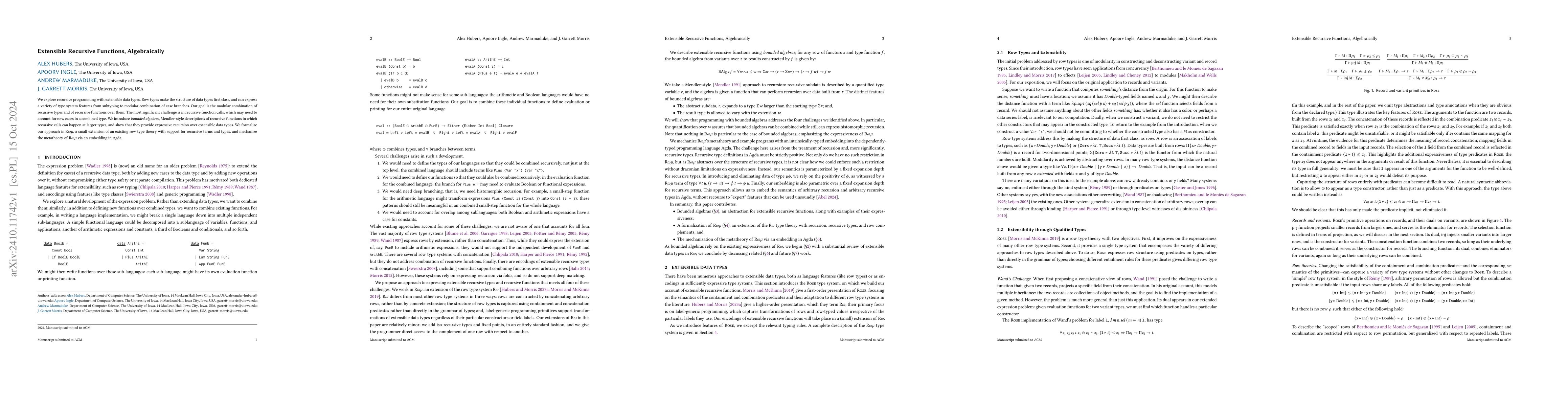 Thumbnail for Extensible Recursive Functions, Algebraically