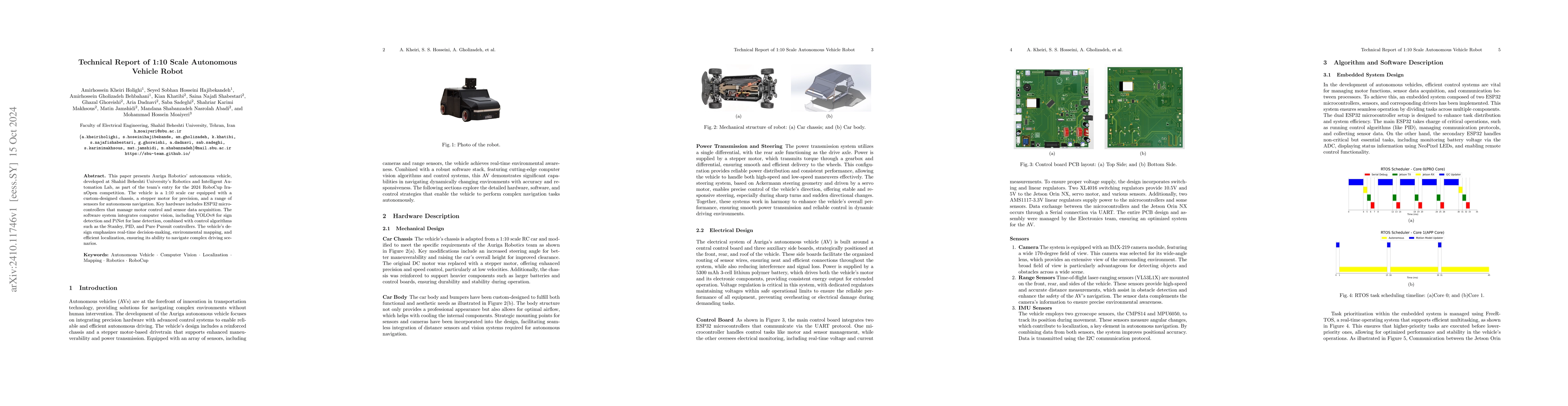 Thumbnail for Technical Report of 1:10 Scale Autonomous Vehicle Robot