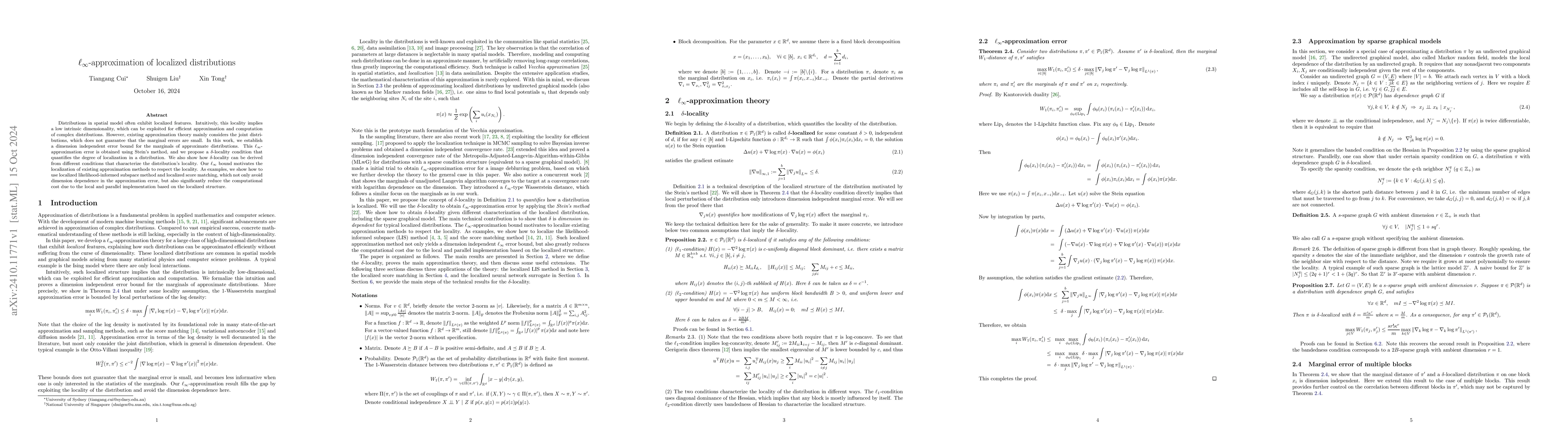 Thumbnail for l_inf-approximation of localized distributions