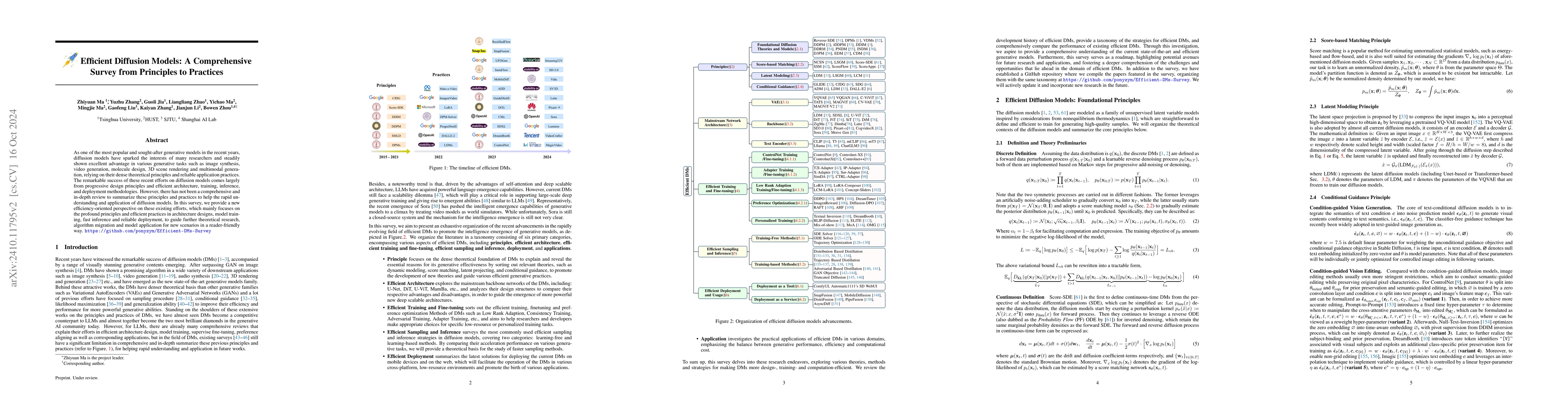 Thumbnail for Efficient Diffusion Models: A Comprehensive Survey from Principles to
  Practices