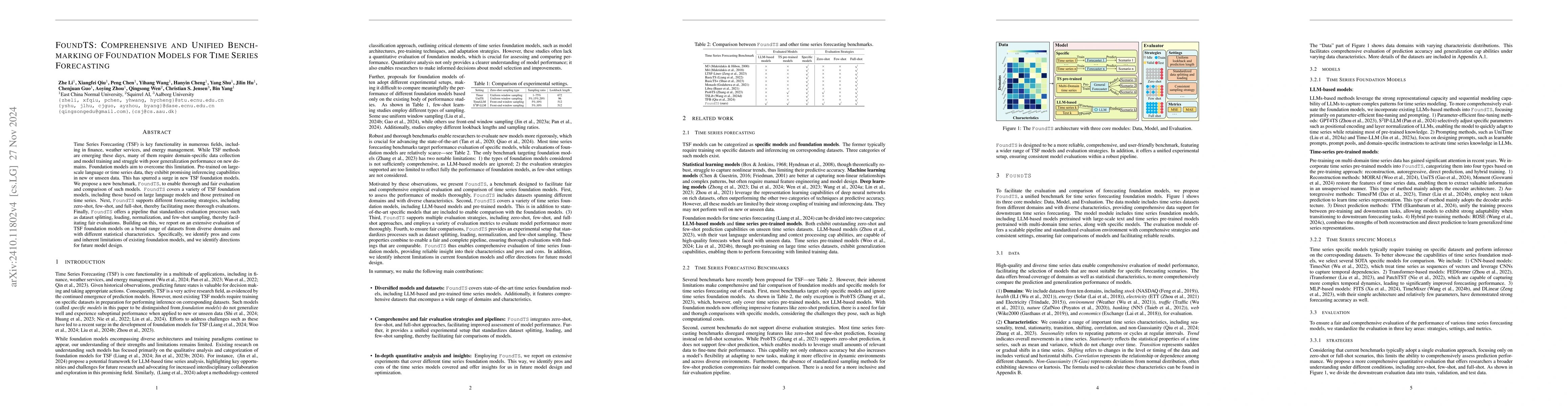 Thumbnail for FoundTS: Comprehensive and Unified Benchmarking of Foundation Models for
  Time Series Forecasting
