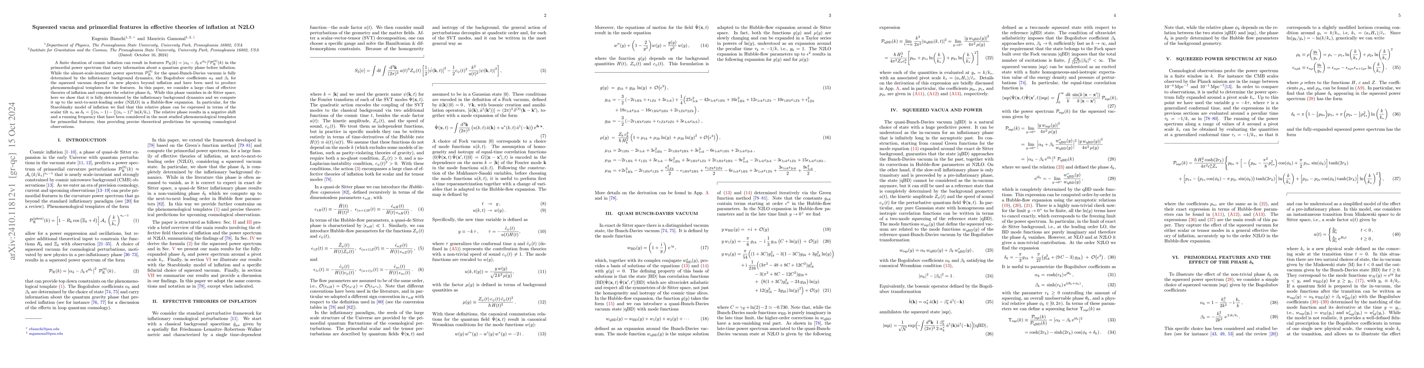 Thumbnail for Squeezed vacua and primordial features in effective theories of
  inflation at N2LO