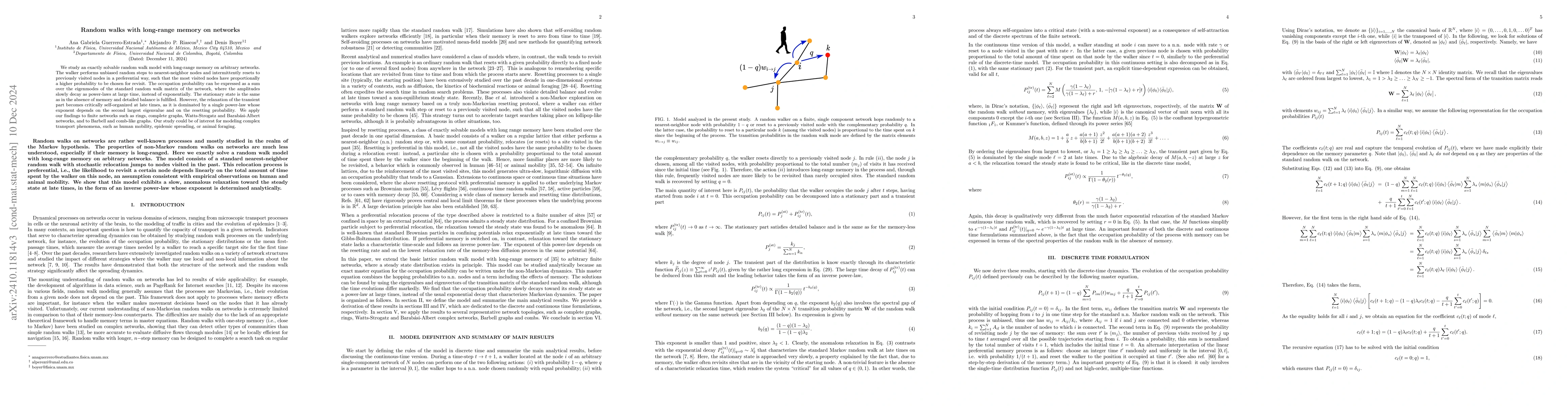 Thumbnail for Random walks with long-range memory on networks